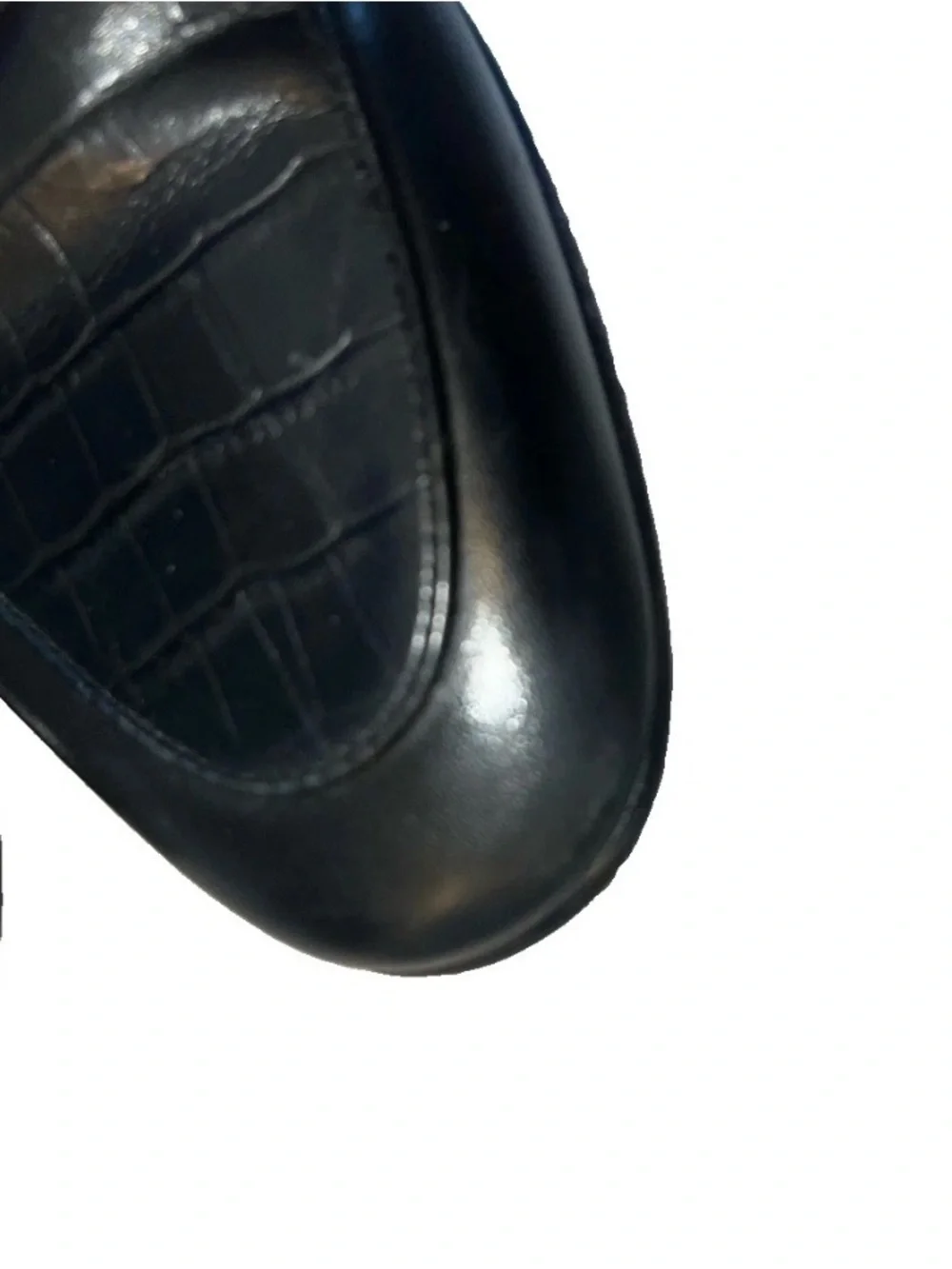 GIFENNSE Handcrafted Men's Dress Leather Loafers Shoes Croc Slip On Black 9